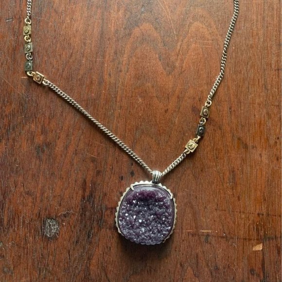 Lucky Brand Jewelry - Lucky brand purple geode peace necklace